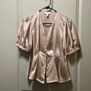 topshop soft pink satin shell blouse top